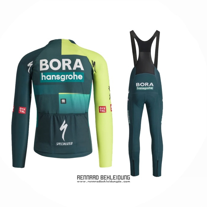 2024 Fahrradbekleidung Bora-Hansgrone Tief Grun Trikot Langarm Und Tragerhose